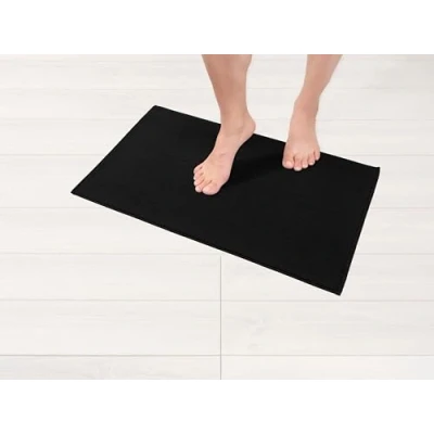 Afbeelding van Hammetex 100% katoen, antislip, 43 x 61 cm, badmat voor badkamer, toilet, absorberend, sneldrogend, wasbaar, zwart
