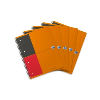 Afbeelding van Oxford 001 International Easy Book 160 pagina&#039;s [80 vellen] A4plus oranje en grijs Ref N01402P (Pack van 5)