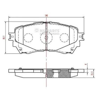 Afbeelding van Nipparts Remblokset N3603074