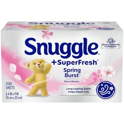 Afbeelding van Snuggle Plus SuperFresh droogvellen met statische controle en geurverwijderingstechnologie, Spring Burst, 200 Count