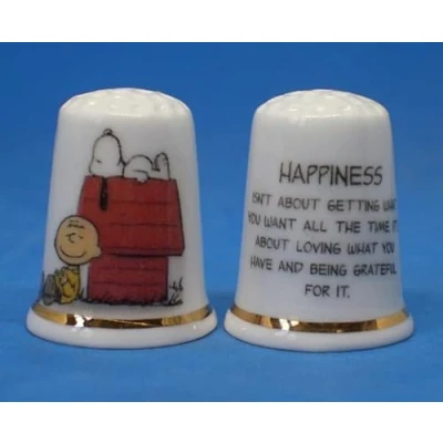 Afbeelding van Birchcroft Porselein China Collectible Vingerhoedje Geluk met Display Box