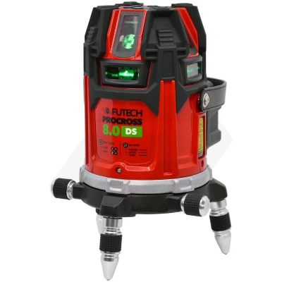 Afbeelding van Futech Procross 8.0 DS Kruislijnlaser Set Incl. Statief En Ontvanger In Koffer Groen 2x200m