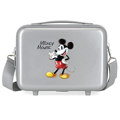 Afbeelding van Disney Mickey Joyful Toilettas, aanpasbaar, grijs, 29 x 21 15 cm, stijf, ABS, 9,14 l, 0,63 kg, Joyful, Eén maat, toilettas
