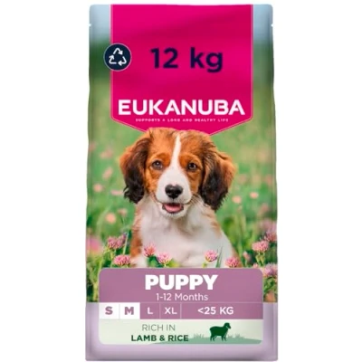 Afbeelding van Eukanuba Puppy Small Medium met lam &amp; rijst hondenvoer 12 kg