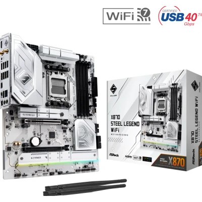 Afbeelding van Asrock X870 Steel Legend WiFi ATX Socket AM5 AMD DDR5 USB 4 Wi Fi 7 Realtek Audio