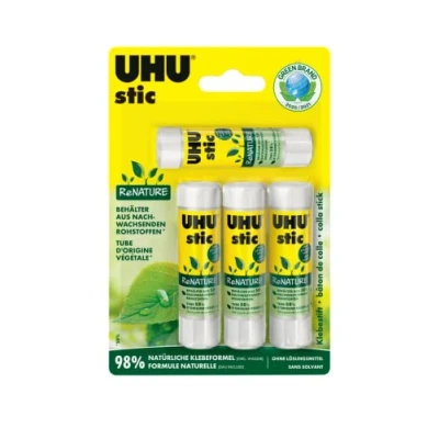 Afbeelding van UHU, Lijmstok, 4 stic ReNATURE lijmsticks 4x 8,2 g
