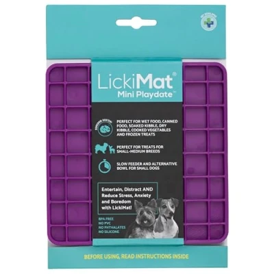 Afbeelding van LickiMat Mini Classics Interactieve voedermat voor honden, slow feeder met modern design, verrijking familiebinding en angstverlichting