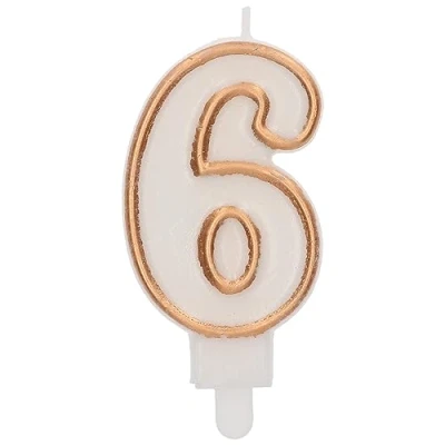 Afbeelding van Folat Kaars cijfer 6 simply chique gold 9 cm