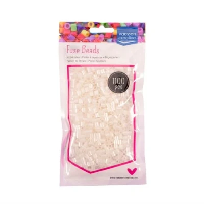 Afbeelding van Vaessen Creative 5009 024 strijkkralen, parelmoer, 1100 stuks, steekkralen voor het knutselen met kinderen, doe zelf vormgeven van sieraden, decoratie, versieringen en andere knutselideeën, 5 mm