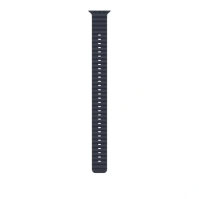 Afbeelding van Apple Watch Strap 49mm Natural Titanium Finish Navy Ocean Band Extension (180 250mm)