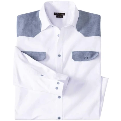 Afbeelding van Atlas for Men Wit overhemd in westernstijl Heren Verkrijgbaar grote maten 4XL