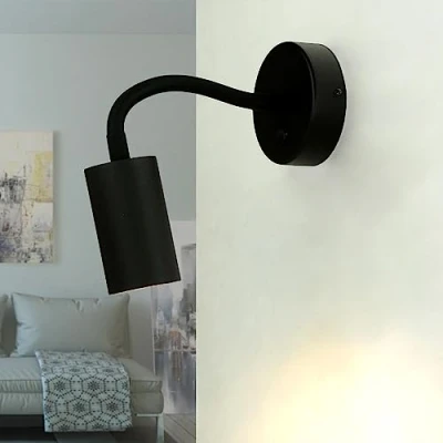 Afbeelding van wandlamp met schakelaar &amp; flexibele arm van metaal in zwart GU10 spot 17 32,5cm uitschuifbare leeslamp spotlight binnenspot