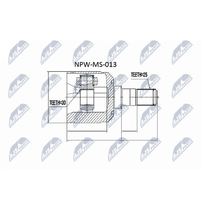 Afbeelding van Homokineet reparatie set, aandrijfas NTY NPW MS 013