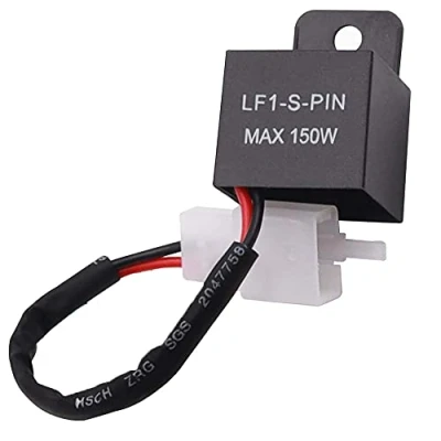 Afbeelding van GUUZI 2 pins LED Knipperrelais, 150W 12V Automotorrelais met Kabel voor Richtingaanwijzersnelheidsregeling Richtingaanwijzerrelais, Waterdicht LF1 S PIN Signaalrelais