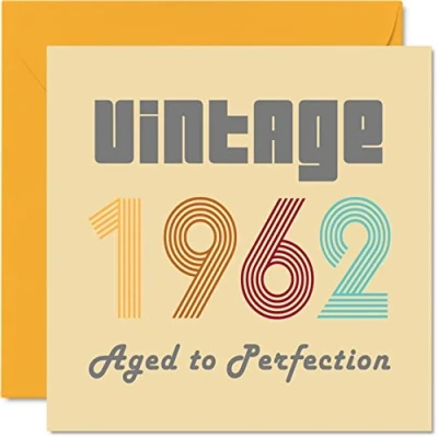 Afbeelding van 61e verjaardagskaarten voor mannen en vrouwen vintage 1962 verouderd tot perfectie 61 verjaardagskaart grappig haar hem, 145 mm x beste vriend mama papa opa oma nanny