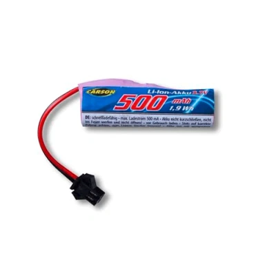 Afbeelding van Carson 500608289 3,7V/500mAh LiIon batterij Race Rival JST RC batterij, vervangingsbatterij, voor op afstand bestuurbare auto&#039;s, auto, modellen