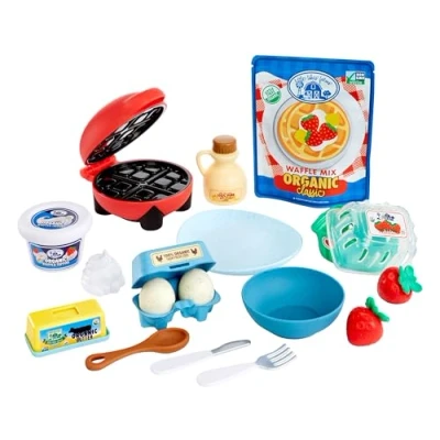 Afbeelding van Little Tikes Creative Chefs Wafelkit Met Speciaal Make It! Mix Speelzand, 18 Accessoires, Realistische Wafelmaker voor Doen alsof, Jongens en Meisjes vanaf 3 jaar, NIET EETBAAR