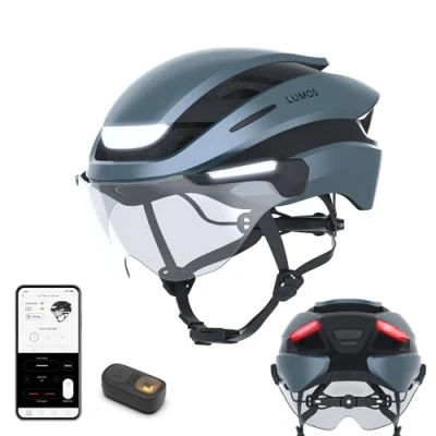 Afbeelding van Lumos Ultra E Bike Smart Helm NTA 8667 gecertificeerd LED verlichting voor en achter Intrekbare gezichtsbescherming App Controlled EBike, Scooter, Fietsen, Fiets Volwassenen, Mannen