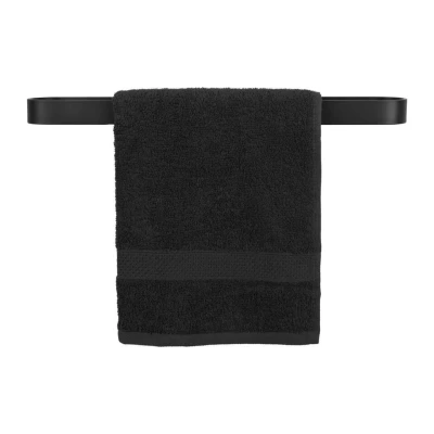Afbeelding van QUVIO Handdoekhouder platte stang met ronding Zwart 50 cm