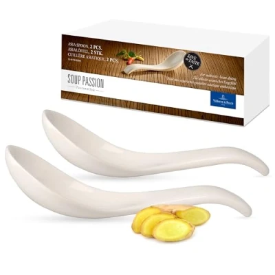 Afbeelding van Villeroy &amp; Boch Soup Passion Asia lepel set van 2 Gebroken wit