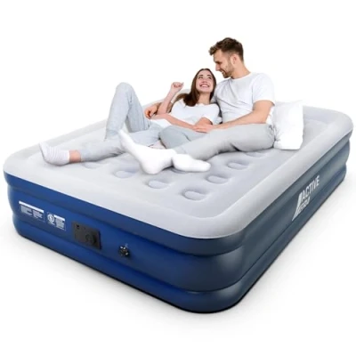 Afbeelding van Active Era Premium 2 Persoons Luchtbed Hoog Ingebouwde Elektrische Pomp en Geïntegeerd Kussen 203cm x 152cm 48cm