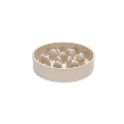 Afbeelding van Designed by Lotte Anti Schrokbak kat Pom Bamboe Beige 14 x 3,5 cm