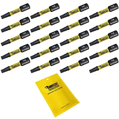 Afbeelding van 20 x SabreCut SCTX2032_20 32mm T20 TX20 Magnetische slagschroevendraaier driver bits set Torx Heavy Duty compatibel met Dewalt Milwaukee Bosch Makita en meer