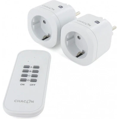 Afbeelding van Set met 2 mini stekkers On/Off 3000W + afstandsbediening 4 kanalen