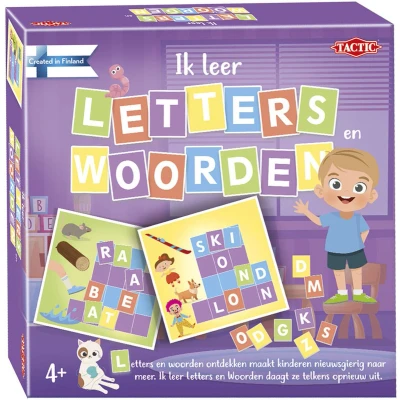 Afbeelding van Tactic leerspel letters en woorden junior karton paars 119 delig
