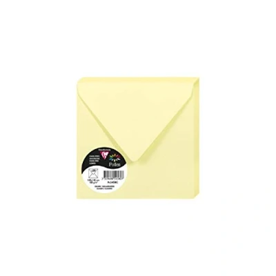 Afbeelding van Clairefontaine 5458C verpakking met 20 enveloppen pollen, 140 x mm, 120 g, ideaal voor uitnodigingen en correspondentie, kanariegeel, 1