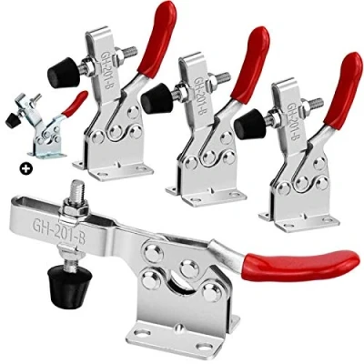 Afbeelding van 4 stuks GH 201 B kniehefboomspanner snelspanner handgereedschap horizontale spanner verzinkt 90 kg houdvermogen, met 1 stuk