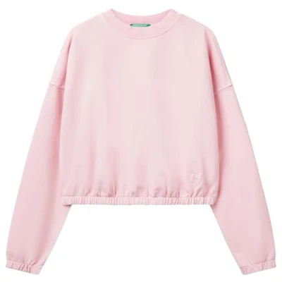 Afbeelding van Benetton dames Sweater met ronde hals in de kleur Roze, maat: XS