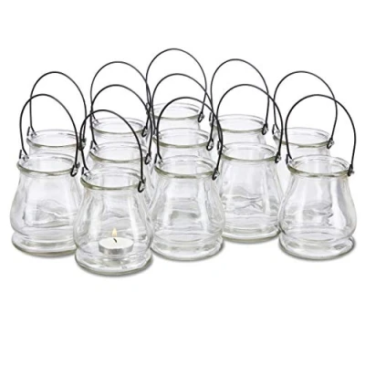 Afbeelding van Relaxdays windlicht glas waxinelichthouder 12 stuks windlichten tafeldecoratie