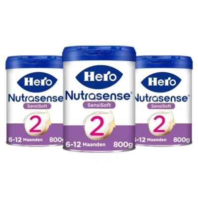 Afbeelding van 3x Hero Baby Nutrasense SensiSoft 2 Opvolgmelk (6 12 mnd) 800 gr