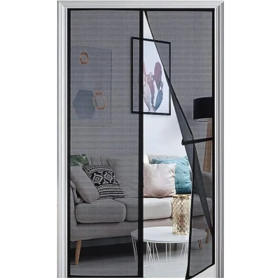 Afbeelding van Magnetische Hordeur 100 x 240 cm Insectenbeschermer voor Deuren Zwart