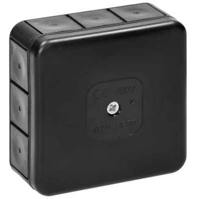 Afbeelding van Miratic Externe Waterdichte Doos IP55 Cable Box 85x85x37mm Electronics 12 draden Opbouw Kabelaftakdoos (Zwart)