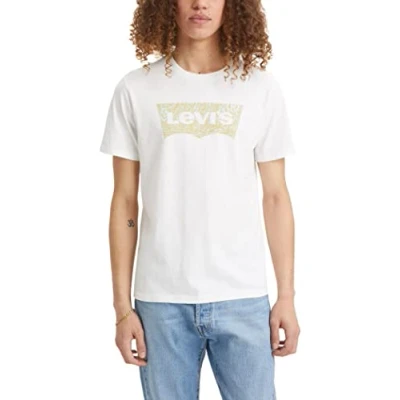 Afbeelding van Levi&#039;s Graphic Crewneck BW FILL SSNL Tshirt print, Heren, Maat: Small, White