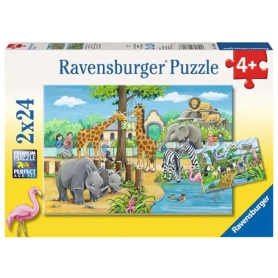 Afbeelding van Ravensburger Welkom in de dierentuin Twee puzzels van 24 stukjes kinderpuzzel