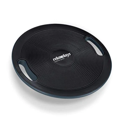 Afbeelding van Relaxdays balansbord balanceboard balans trainer balansbal 40 cm wiebelbord zwart
