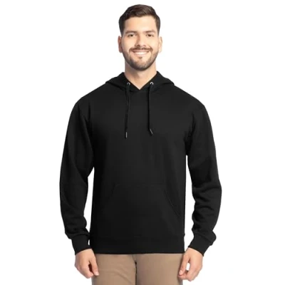Afbeelding van Fruit of the Loom Eversoft Fleece Hoodies, Pullover &amp; Volledige Ritssluiting, Vochtafvoerend Ademend, Maten S 4X, Zwart, 3XL