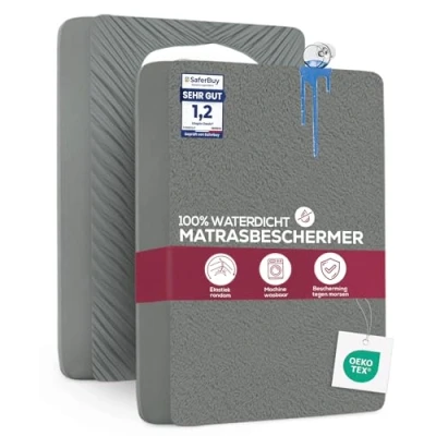 Afbeelding van Utopia Bedding Matrasbeschermer 90 x 200 30 cm Waterdicht, Gecertificeerd Oeko Tex, Ademend Matrasbeschermhoes, Rondom Elastisch Grijs