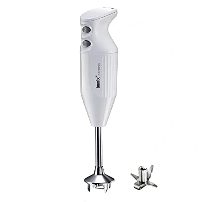Afbeelding van bamix Staafmixer set M160 ONE incl. multifunctioneel mes van roestvrij staal, 160 Watt, 2 standen, Made in Switzerland, Wit