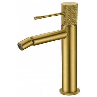 Afbeelding van Imex Bidet armatuur, goud, geborsteld, eengreepsmengkraan serie BDD038 2OC