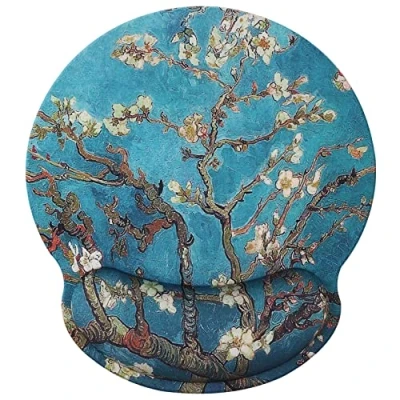 Afbeelding van Hosimoln Polssteunmat, comfortabele muismat van traagschuim met polssteun, antislip rubberen muissteun voor werken en gamen, Meihua036 25 x 23 cm