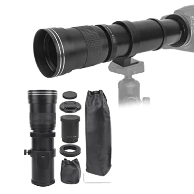 Afbeelding van Telescooplens, 420 800 mm supertelezoom F8.3 16 Handmatige scherpstelzoom Telelens Telescoop voor EF S vattingcamera, telezoomlens(Zwart)