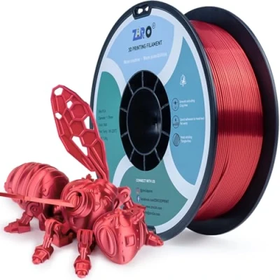 Afbeelding van ZIRO Zijde PLA 1.75mm Filament, 3D Printer Filament van de Serie 1kg, Rood