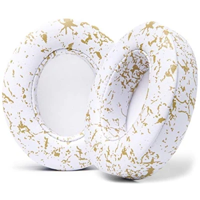 Afbeelding van WC Wicked Cushions Vervangingsoorkussens voor Beats Studio 2 &amp; 3 (B0501, B0500) Bedraad Draadloos Past NIET op SOLO Zachter PU Leer, Verbeterd Schuim Sterkere Kleefstof Goud Marmer