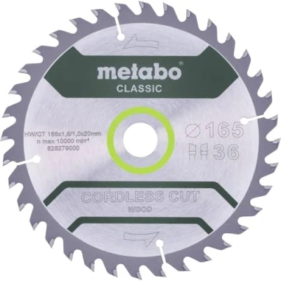 Afbeelding van Metabo Accessoires Cirkelzaagblad &quot;Cordless Cut Classic&quot; 165x20mm Z36 WZ 15 628279000