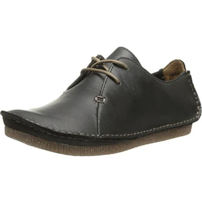 Afbeelding van Clarks Janey Mae rubberen instappers voor meisjes, Zwart leder, 35 EU