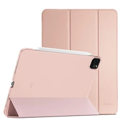 Afbeelding van ProCase Hoes voor iPad Pro 11 Inch Case 2021 2020 2018 (3e/2e/1e), Trifold Slim Hoesje Beschermhoes Smart Folio Cover Rosegoud